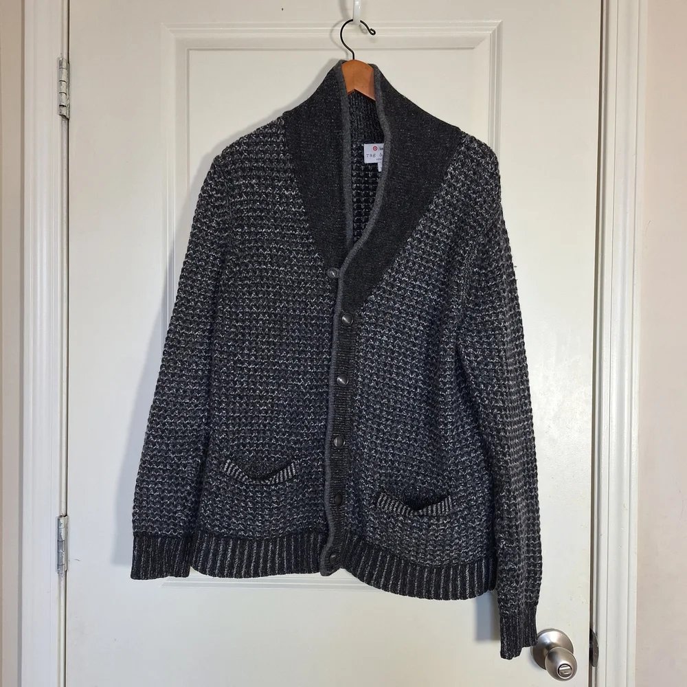 Rag & Bone Target Neiman Marcus Men's Shawl Collar Cardigan Gray L